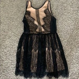 Forever 21 Black Lace/Nude dress